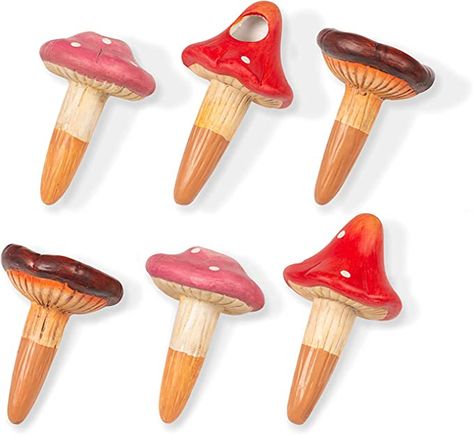 Amazon.com: VYV Wellness LLC Self-Watering Terracotta Mushroom Planters - Automatic Plant Waterers for Potted & Hanging Plants - 6 Pack : Patio, Lawn & Garden Self Watering Garden, Watering Bulbs, Watering Garden, Cute Mushroom, Houseplants Indoor, Terracotta Planter, Small Planter, Self Watering, Little Garden