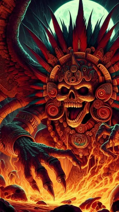 Conquistador Art, Jonah Tattoo, Quetzalcoatl Art, Aztec Artifacts, Mayan Gods, Aztec Gods, Aztec Mythology, Altered Beast, Aztec Artwork