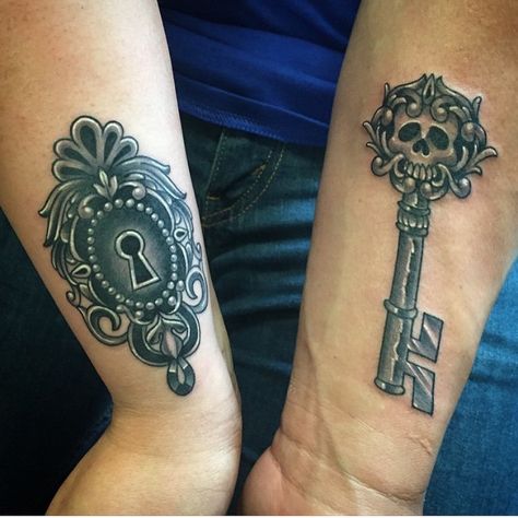 Celtic Lock And Key Tattoo, Ancient Key Tattoo, Skeleton Key And Lock Tattoo, Lock And Key Couple Tattoo Husband Wife, Small Lock Tattoo, Key Lock Tattoo, Skull Key Tattoo, Lock And Key Tattoo Couple, Lock And Key Tattoos