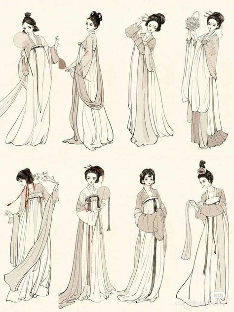 Hanfu Drawing, Ancient China Clothing, Ancient China Art, Hanfu Art, Traditional Asian Dress, Chinese Illustration, Ancient Chinese Clothing, Ancient Chinese Art, Chinese Art Girl