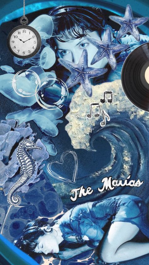 #themarias #submarine #submarinethemarias #noonenoticed The Marias Wallpaper, The Marias, The Marías, Blue Iphone, Music Poster, Submarine, Navy Blue, Wallpapers, Collage