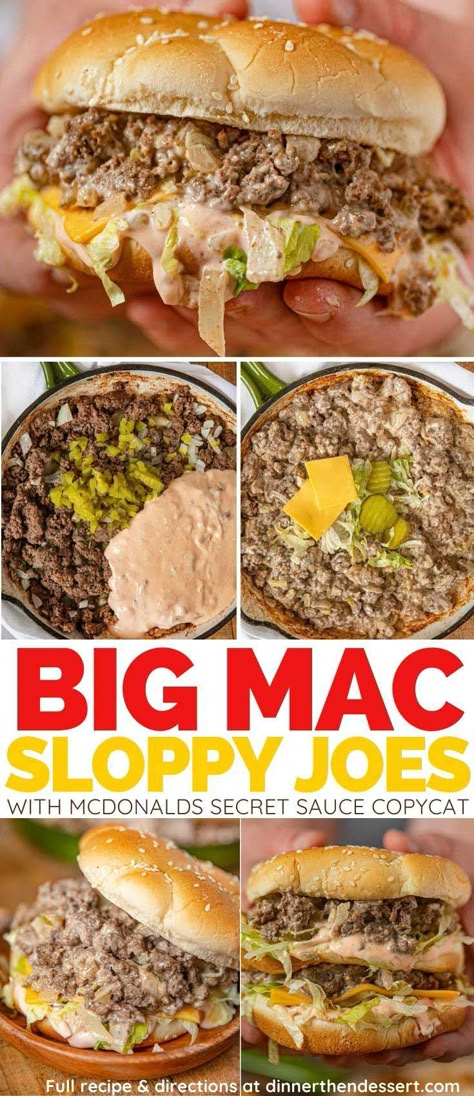 Things I Bought And Liked, Sloppy Joe Toppings, Big Mac Recipe Ideas, Meals With Buns, Dinner Ideas For Hot Days Summer, Sloppy Burgers, Big Mac Sloppy Joe, Big Mac Sloppy Joes, Big Mac Sloppy