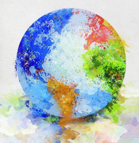 Globe painting. Colorful globe painting on paper , #AD, #painting, #Globe, #Colorful, #paper, #globe #ad Globe Painting, Paper Globe, Painted Globe, Artistic Elements, Storytelling Techniques, Heat Map, Sponge Painting, Feeling Used, Colorful Paper