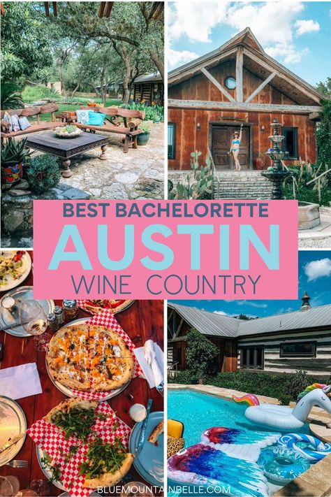 Austin Wine Country is the perfect option if you're looking for Bachelorette ideas in Austin, bachelorette ideas in texas, bachelorette trip ideas or just general bachelorette destination ideas USA. Austin Texas Wineries and a vacation rental in Austin is the perfect way to celebrate your bachelorette with your whole group. | austin bachelorette party itinerary | austin bachelorette party theme | austin bachelorette party things to do Winery Trip Ideas, Dallas Texas Bachelorette Party, Texas Theme Bachelorette Party, Bachelorette Destinations Usa, Texas Wine Country, San Antonio Bachelorette Party, Austin Tx Bachelorette Party Theme, Bachelorette Party Austin Texas, Austin Bachelorette Party Itinerary