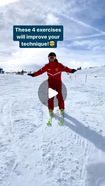 Skiers_to_be on Instagram: "“Try these 4 exercises to improve your technique on the slopes! ⛷️🏂💪🎿 #SkiSchool #technique #mood #tips #tricks #love #vibes #technique #skills #slopes #winter #snow" Love Vibes, Tips Tricks, Winter Snow, Skiing, Improve Yourself, On Instagram, Instagram