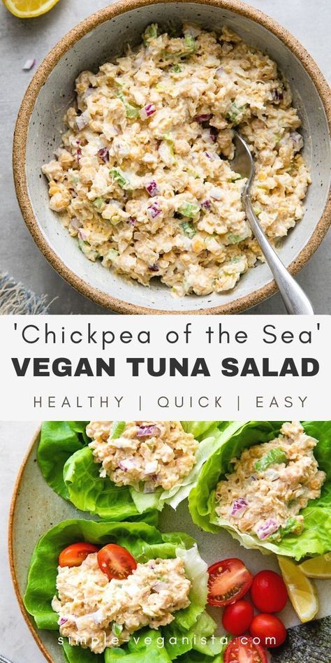 Health Wraps, Recept Sandwiches, Tuna Sandwiches, Simple Veganista, Wraps Vegan, Vegan Tuna, Chickpea Tuna, Tuna Recipe, Tuna Salad Sandwich