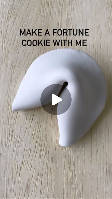 Clay Fortune Cookie Tutorials, How To Make Ceramic Fortune Cookies, Pottery Fortune Cookie, Ceramic Fortune Cookie Tutorial, Polymer Clay Fortune Cookie, Airdried Clay Ideas, Air Dry Clay Fortune Cookie, Clay Fortune Cookies, Ceramic Fortune Cookie