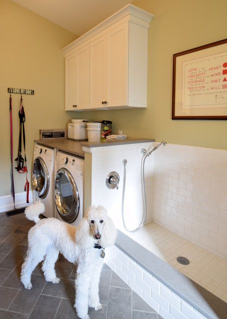 Wayne Addition - Kitchen & Laundry Rooms - Transitional - Laundry Room - Philadelphia - by Sterling Kitchen & Bath | Houzz Aristokraft Cabinets, Garage Laundry Rooms, Transitional Laundry Room, New England House, Pet Washing Station, Custom Laundry Room, England House, White Laundry Rooms, Laundry Room Pictures