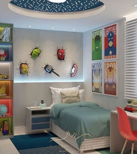 Avengers Themed Bedroom, Marvel Bedroom Decor, Avengers Bedroom, Marvel Bedroom, Boy Room Themes, Avengers Room, Marvel Room, Superhero Bedroom, Boys Bedroom Makeover