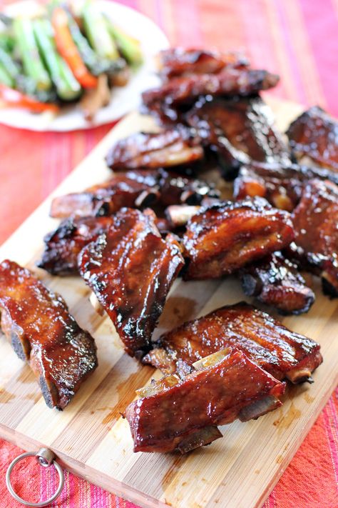 Hoisin Pork Ribs - Ang Sarap Hoisin Pork, Barbecued Ribs, Asian Pork, Pork Rib Recipes, Mapo Tofu, Barbecue Ribs, American Dishes, Spare Ribs, Bbq Ribs