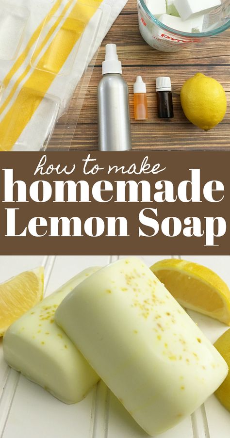 This Easy DIY Homemade Lemon Hand Soap Recipe is such a fun way to make wonderful soap gifts right at home! Made with just a few ingredients, these lemon soap bars will make a great gift for everyone on your list - in fact, these soap bars make a great homemade gift for men! Lemon Soap Bars, Hand Soap Recipe, Homemade Hand Soap, Diy Soap Bars, Diy Soap Recipe, Soap Gifts, Lemon Soap, Soap Recipe, Homemade Soap Recipes