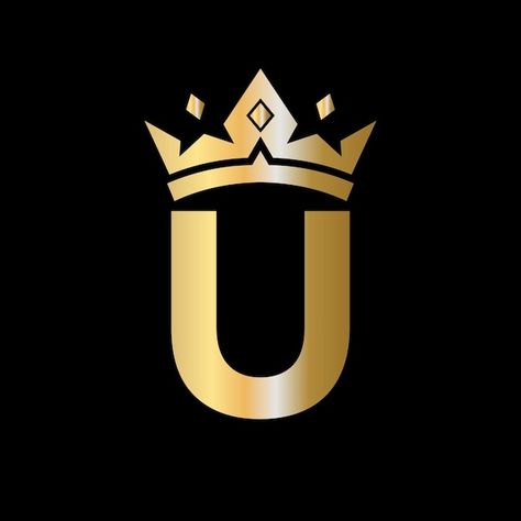 Vector letter u crown logo crown logo on... | Premium Vector #Freepik #vector #crown #king #royal-crown #prince-crown U Letter Wallpaper, U Wallpaper, Love Heart Drawing, U Logo, Crown King, Image King, S Letter Images, Love Wallpaper Download, Prince Crown