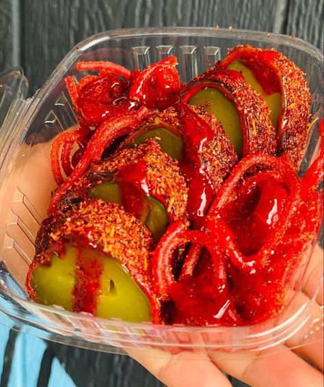 Chamoy Candy Ideas, Chamoy Snacks Ideas, Gummy Chamoy, Mexican Snacks Chamoy, Mexican Snacks To Sell, Chamoy Snacks, Chamoy Fruit, Chamoy Pickles, Snacks To Sell