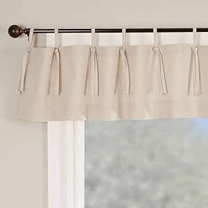 Piper Classics Market Place Natural Tie Top Valance Curtains, 16" Long x 72" Wide, Beige Cream Tab Top Valance, Farmhouse, Boho, Country, Vintage Farmhouse Kitchen Window Curtains, Farmhouse Kitchen Window, Country Valances, Kitchen Window Valances, Boho Country, Rustic Bedroom Decor, Farmhouse Fabric, Farmhouse Curtains, Kitchen Valances