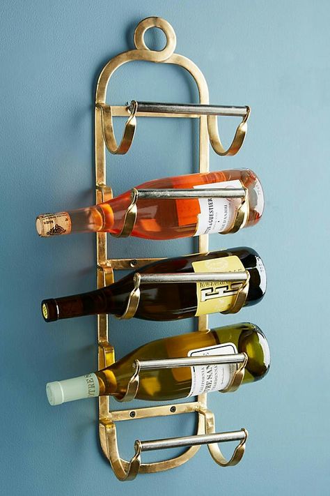 Anthropologie Antiqued Brass Wine Rack Parisian Theme, Unique Cabinets, Kitchen Interiors, Wine Case, Wine Decor, Small Space Storage, Diy Wine Rack, Diy Wine, Beach Living