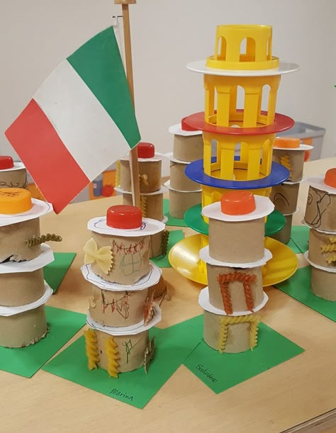 Countries Around The World Activities, Around The World Summer Camp Activities, Italy Projects For Kids, Italy Activities For Kids, Around The World Crafts For Kids, Preschool Travel, Casual Church Outfits, Summer Camp Themes, Italy For Kids