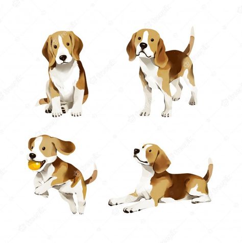 Beagle Puppy Drawing, Beagle Breeds, Dog Design Art, Dog Watercolor Painting, Cute Dog Cartoon, Beagle Art, Cute Beagles, 강아지 그림, Popular Dog Breeds