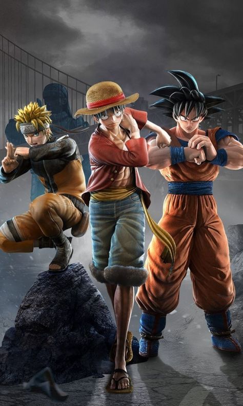 Dragon Ball X One Piece, Jump Force Wallpaper, Naruto X One Piece, One Piece And Naruto, Naruto One Piece Dragon Ball, One Piece Video, One Piece Fan Art, 480x800 Wallpaper, Jump Force