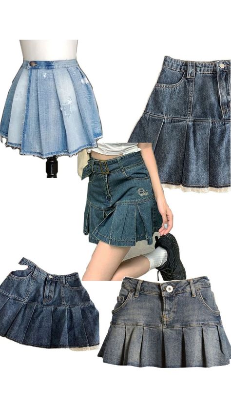 Denim Pleated Skirt, Pleated Skirts, Upcycle Clothes, Pleated Skirt, Denim Skirt, Sewing, Clothes, Upcycling