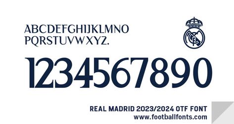 Football Fonts | TTF and Vector Fonts for Football Football Real Madrid, Real Madrid 2014, Football Players Names, Nike Portugal, Football Fonts, Vissel Kobe, Real Madrid Kit, Real Madrid Logo, Madrid Football