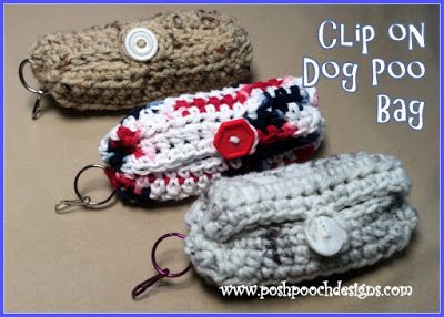 Crochet A Bag, Pet Crochet, Dog Poo Bag Holder, Dog Sweater Crochet Pattern, Dog Poo, Dog Poo Bags, Bag Crochet Pattern, Dog Poop Bag Holder, Crochet Dog Sweater