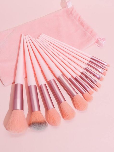 Pink Makeup Brushes, Pink Brush Set, Ideal Makeup, Pink Makeup Brush, Makeup Brushes Set, Cosmetic Brush, Eyeshadow Brush, Contour Brush, Women Cosmetics