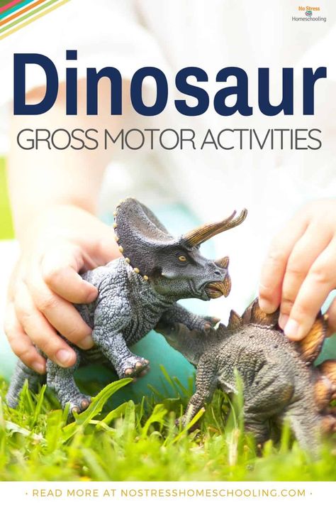 Do you have a preschooler who loves dinosaurs? Try these fun preschool dinosaur grossmotor activities with them today! Dinosaur Gross Motor Activities, Dinosaur Gross Motor, Dinosaur Theme Preschool, Dinosaur Activities Preschool, Child Activities, Gross Motor Activity, Dinosaurs Preschool, Dinosaur Games, Fine Motor Activities For Kids