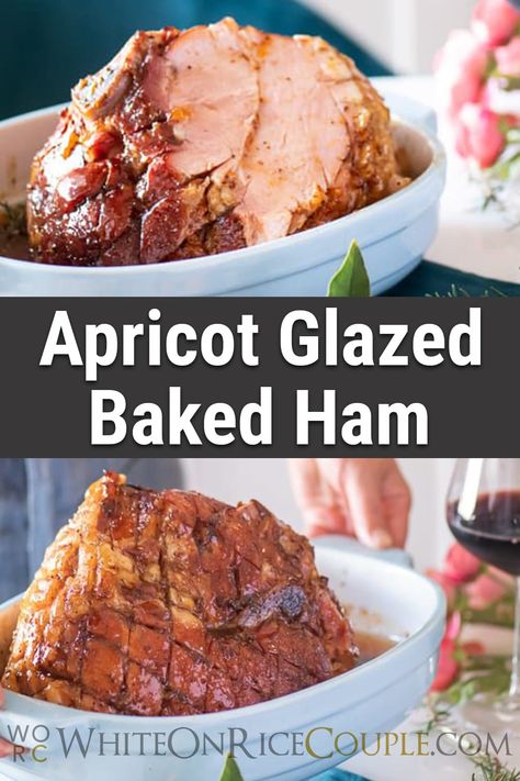 Apricot Ham Glaze, Glazed Baked Ham, Baked Ham Recipe, Honey Ham Glaze Recipe, Honey Baked Ham Recipe, Apricot Glaze, Ham Recipes Baked, Ham Glaze Recipe, Honey Glazed Ham