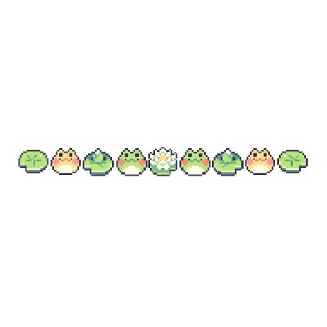 Pixel Art Divider, Green Pixel Aesthetic, Divider For Notion, Cute Dividers For Discord, Green Dividers Discord, Discord Dividers Gif Png, Green Png Aesthetic, Pixel Divider, Cute Frog Pixel Art