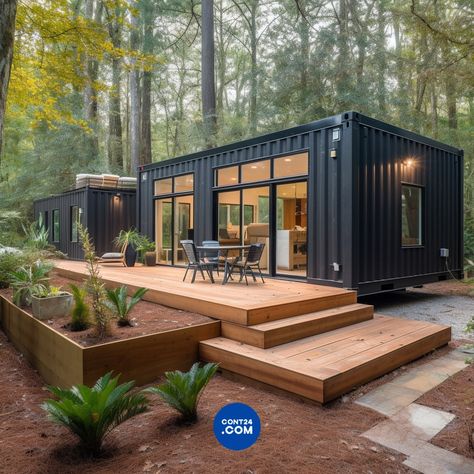 Design Case Mici, Design Casa Piccola, Shipping Container Home Designs, Container Cabin, Shipping Container House Plans, Container Buildings, Building A Container Home, Container Architecture, Architectural House Plans