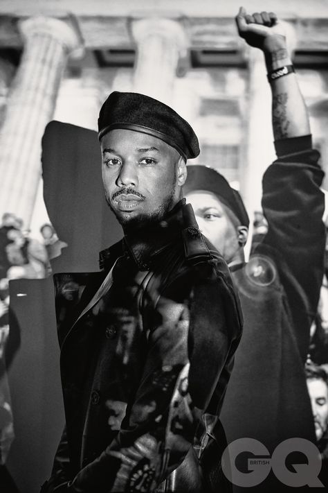 Michael B Jordan Fashion, 1950s Jacket Mens, Cargo Jacket Mens, Ryan Coogler, Green Cargo Jacket, Michael B Jordan, Mens Editorial, Black Panthers, Power To The People