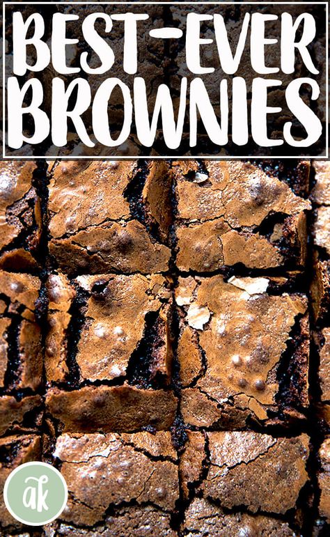 Best Ever Fudgy Homemade Brownies! Made with cocoa powder alone — no melted chocolate — these brownies are delicious freshly baked, but get better by the day, becoming richer and fudgier as they sit. This has been my favorite brownie recipe for over a decade. #chocolate #brownies #rich #fudgy #dessert #valentinesday Brownies Made With Cocoa Powder, Alexandra Cooks, Fudgy Homemade Brownies, Best Ever Brownies, Sweet Bars, Measuring Flour, Fudgy Brownie Recipe, Brownies Recipe Homemade, Brownie Toppings