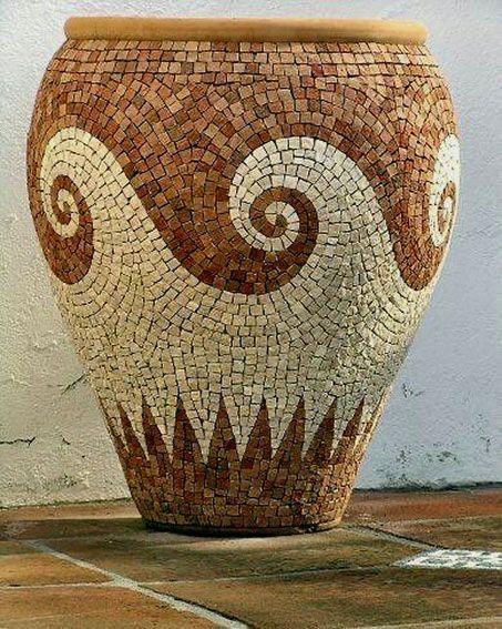 Easy Mosaic, Mosaic Pot, Mosaic Planters, L'art Du Vitrail, Mosaic Pots, Mosaic Vase, Mosaic Flower Pots, Ceramic Rooster, Mosaic Garden Art