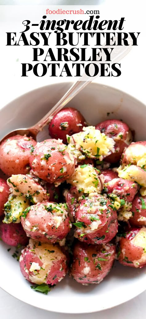 Cajun Boiled Potatoes, Red Potato Recipes, Wraps Recipes, Butter Potatoes, Steak Side Dishes, Side Dishes For Chicken, Parsley Potatoes, Potato Recipes Side Dishes, Potato Sides