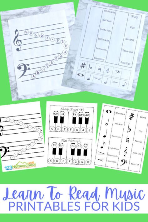 Teaching Music Notes, Reading Music Notes, Free Music Theory Worksheets, Learn To Read Music, Learning Music Notes, Free Music Worksheets, Preschool Music Activities, Teaching Child To Read, Music Printables