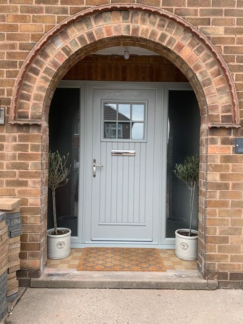 Country Front Door Entrance, Front Door Ideas 1930s House, 1930 House Front Door, Front Door Ideas Composite, 1930s Porch Ideas, Painswick Front Door, 1930 Front Door, Front Door Ideas Uk, Doorstep Ideas