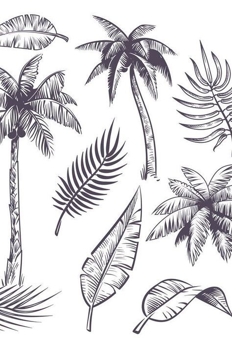 Tropical Tree Tattoo, Palm Tree Leaves Tattoo, Palm Leaf Tattoos, Palm Trees Tattoo Design, Palm Tree Leaf Tattoo, Tropical Leaf Tattoo, Palm Leaves Tattoo, Palm Tree Tattoo Design, Palm Trees Tattoo