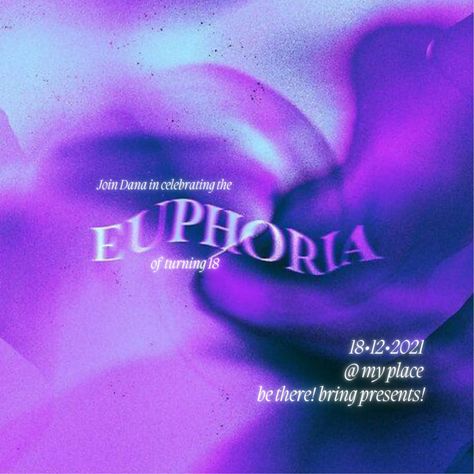 Euphoria themed birthday party invite invitation card 18th Euphoria Themed Invitation Template, Euphoria Party Invitation Template, Euphoria Invitation Template, Euphoria Themed Party Invitations, Euphoria Birthday Invitations, Euphoria Invitation Card, Euphoria Party Invitation, Euphoria Invitation, Euphoria Birthday Party Theme