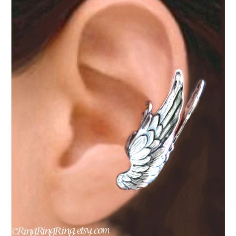 Large Guardian Angel Wings ear cuff, Sterling Silver earrings, earcuff... ($49) ❤ liked on Polyvore featuring jewelry, earrings, piercings, ear cuff jewelry, wing earrings, earring jewelry, wing ear cuff and polish jewelry Angel Wing Ear Cuff, Guardian Angel Wings, Silver Ear Cuff Earrings, Flower Ear Cuffs, Leaf Ear Cuffs, Angel Wings Jewelry, Cuff Earring, Silver Ear Cuff, Ear Cuff Earings