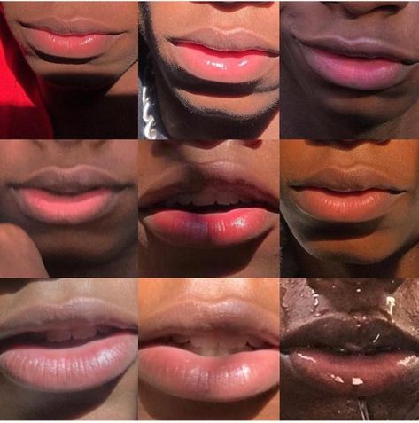 Black Lip Reference, Black Lips Reference, Male Lip Drawing, Types Of Lips Shape, Thick Lips, Heart Shaped Lips, Human Sketch, Lip Drawing, Dark Skin Boys