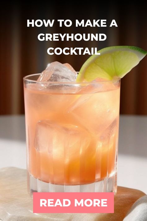 Explore the timeless sophistication of the Greyhound cocktail, a refreshing blend of gin or vodka paired with zesty grapefruit juice. Elevate your mixology skills by mastering this simple yet elegant recipe that you can easily recreate at home. Delight in the crisp and tangy flavors as you sip on this iconic beverage. Cheers to indulging in a delightful Greyhound cocktail experience from the comfort of your own space! Greyhound Drink, Greyhound Cocktail, Cocktail Party Drinks, Party Food Bar, Homemade Soda, Gin Recipes, Cocktail Mix, Party Food And Drinks, Delicious Cocktails