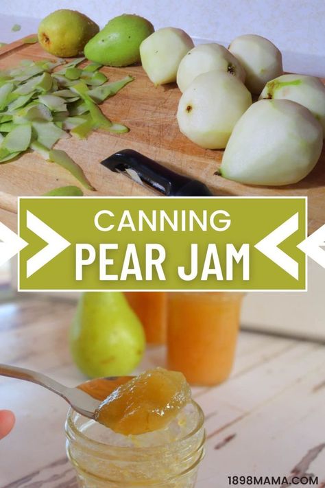 Water bath canning this pear jam recipe takes just a few simple ingredients but is a great way to preserve that wonderful pear taste. Pear Jam Recipe, Canning Pears, Water Bath Canning Recipes, Pressure Canning Recipes, Pear Jam, Water Bath Canning, Jam Recipe, Home Canning, Pressure Canning