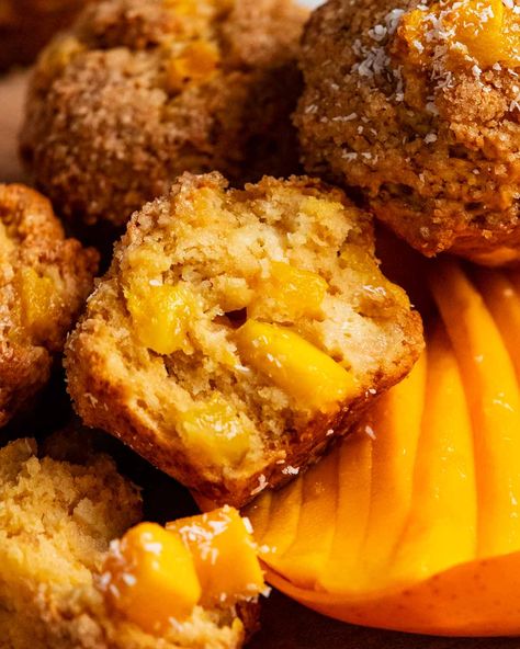 Mango Coconut Muffins, Mango Muffins Recipe, Bake Goods To Sell, Mango Muffins, Buttermilk Muffins, White Chocolate Muffins, Jumbo Muffins, Coconut Muffins, Baking Journal