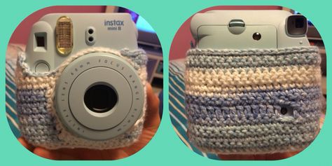 Custom-Fit Instax Mini 8 Case - Freehand Crochet Crochet Fuji Instax Case, Crochet Polaroid Camera Case, Crochet Polaroid Camera Holder, Crochet Instax Camera Bag, Crochet Polaroid Case, Crochet Camera Case, Camera Case Pattern, Crochet Camera Bag, Instax Mini Case