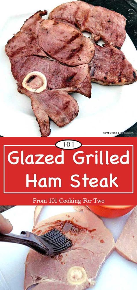 Tasty grilled ham steak coated with brown sugar and spices to give it a little of that honey baked ham taste. Grilling Ham Steaks, Grilled Ham Slices Recipes, Grilled Ham Steak, Ham Slices Recipes, Ham Dinners, Grilled Ham Steaks, Easy Ham Recipes, Ham Steak Recipes, Ham Slices