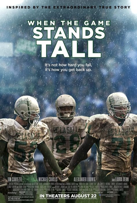 When The Game Stands Tall | In theaters August 22nd #StandTall When The Game Stands Tall, Michael Chiklis, Football Movies, Movies 2014, Jim Caviezel, Christian Movies, Movie Poster Art, Top Movies, Stand Tall