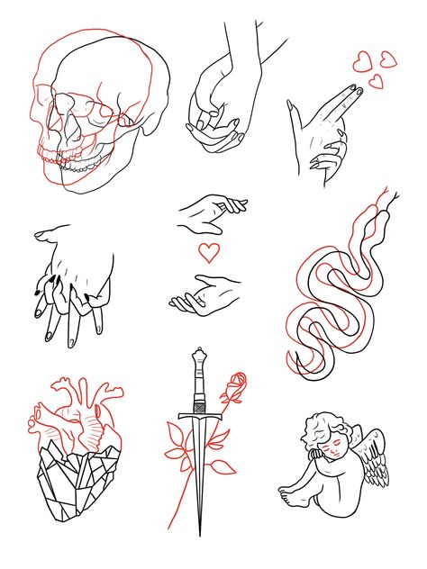 Halloween Linework Tattoo, Tattoo Doodles Simple, Top Of Hand Tattoo, Random Small Tattoos, Small Doodle Tattoos, Begginer Tattoo Designs, Tatoos Design, 심플한 그림, Tato Henna