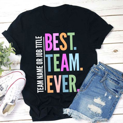 Head Start Shirts, Teacher T Shirts Ideas Design, Best Team Ever, Teacher Gift Bags, Education Shirts, Back To School Sales, Gift For Teacher, Tee Shirt Designs, Neon Color