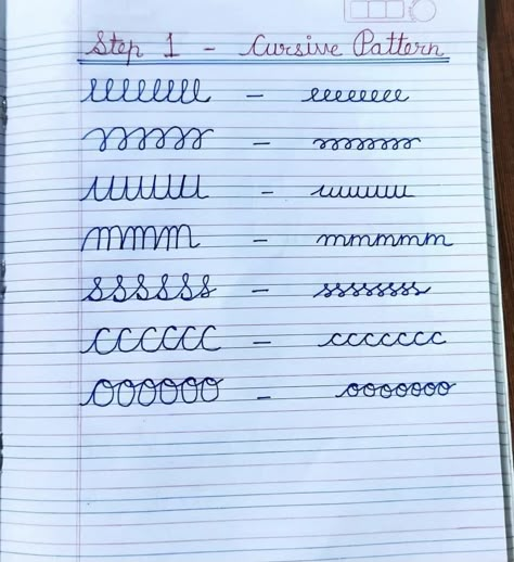 Cursive Patterns Worksheet, Hand Writing Tips, Teaching Cursive Writing, Handwriting Improvement, Cursive Writing Practice, Calligraphy Writing Styles, English Handwriting, Cursive Writing Practice Sheets, Handwriting Worksheets For Kids