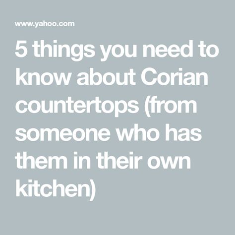 5 things you need to know about Corian countertops (from someone who has them in their own kitchen) Corian Countertops Kitchen, Corian Bathroom Countertops, Corian Countertops Colors, Quartz Kitchen Countertops Colors, Corian Worktop, White Corian Countertops, Solid Surface Countertops Kitchen, Composite Countertops, Quartz Countertops Cost